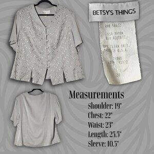 BETSY'S THINGS Women's Size 20 Gray Floral Jacquard Suit/Formal Jacket